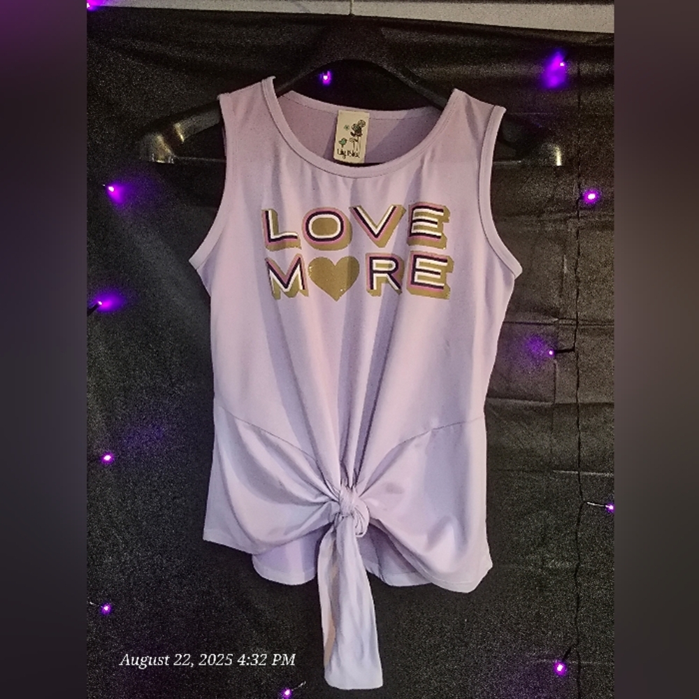 guc pink tie shirt sz L 14